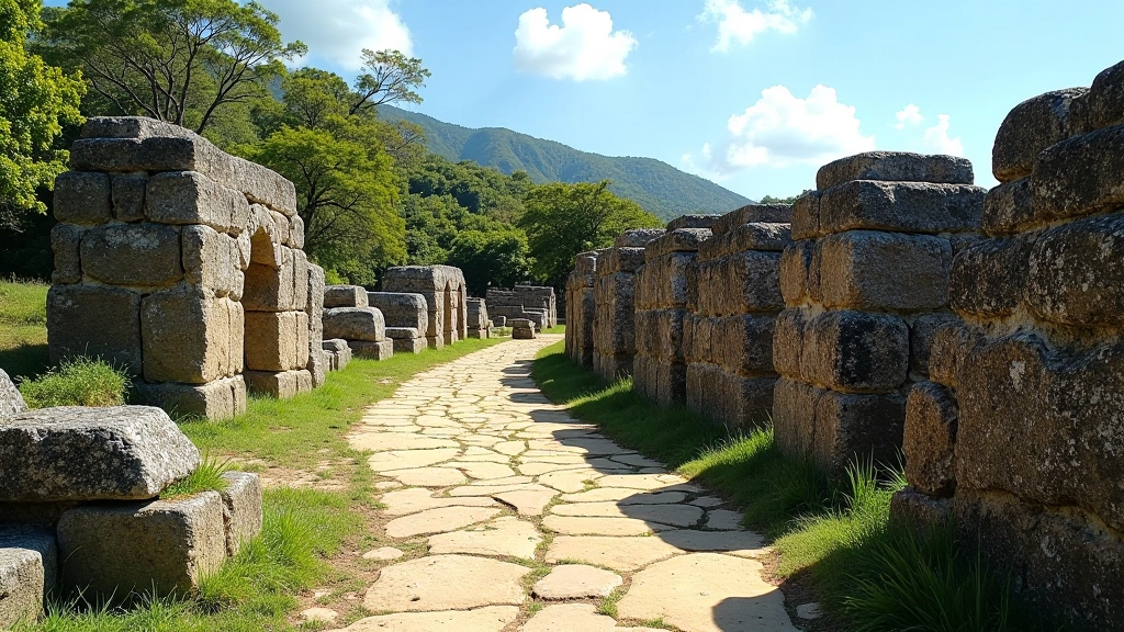Centro Ceremonial Indígena de Caguana con estructuras de piedra antigua bajo cielo despejado